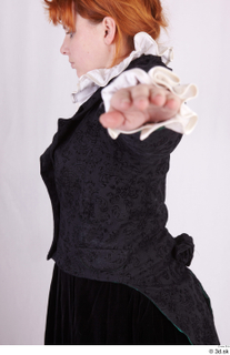  Photos Woman in Historical Dress 95 19th century black jacket historical clothing upper body 0003.jpg